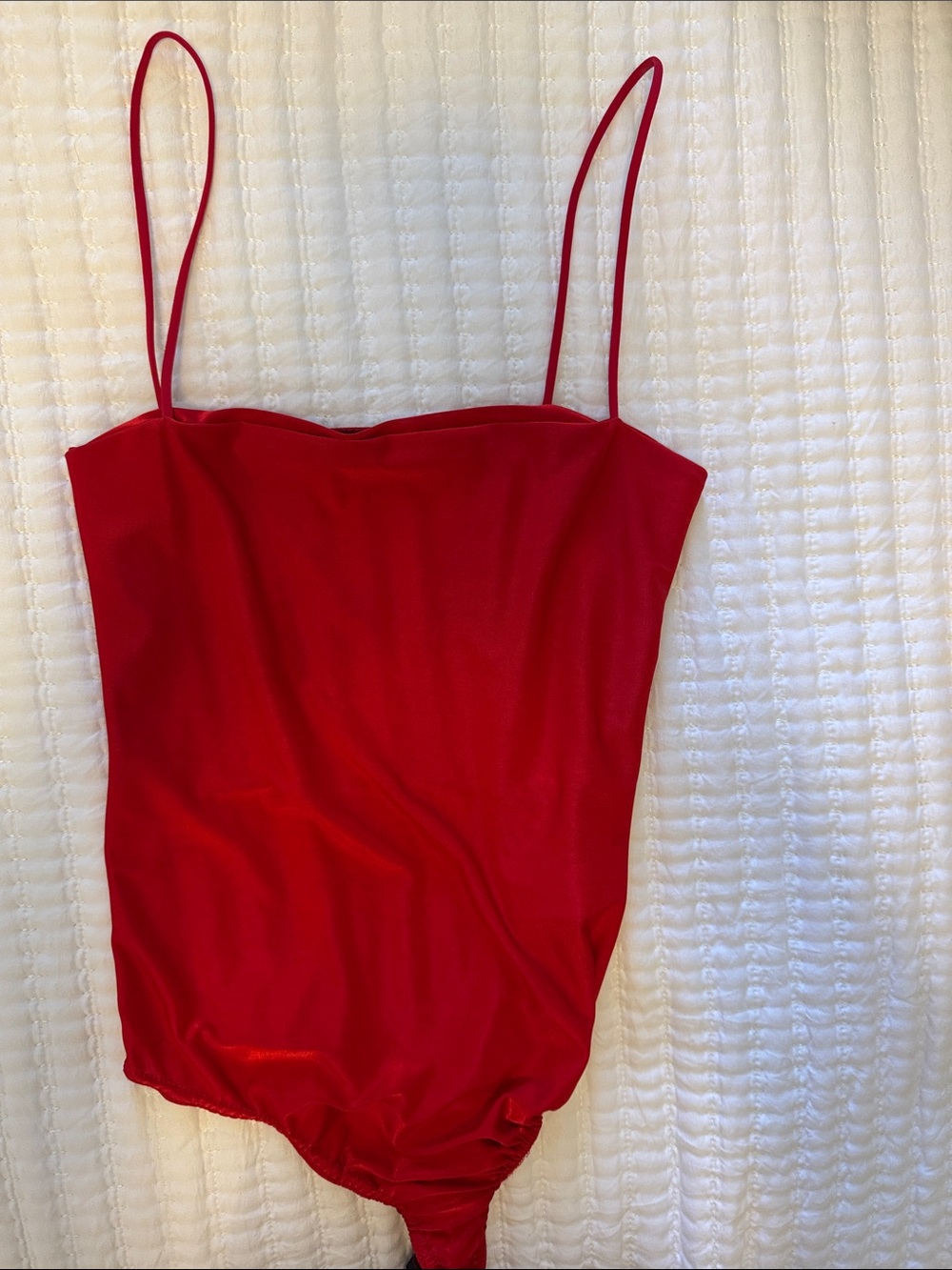Missguided Red Spaghetti Strap Bodysuit